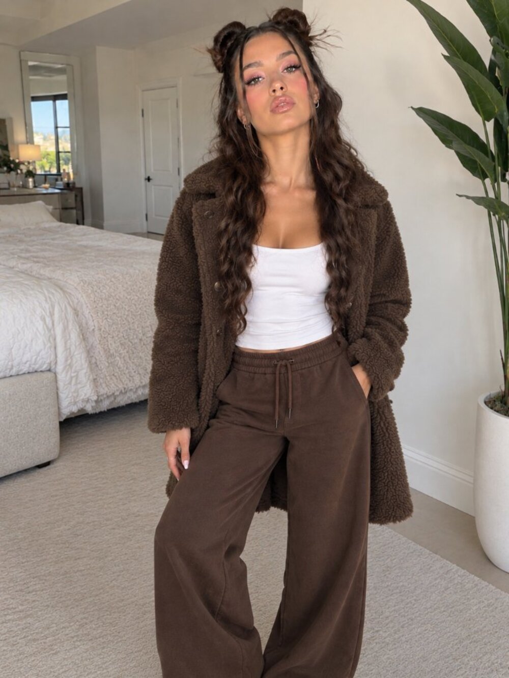 Stoosh Brown Teddy Coat Size Small NWT
